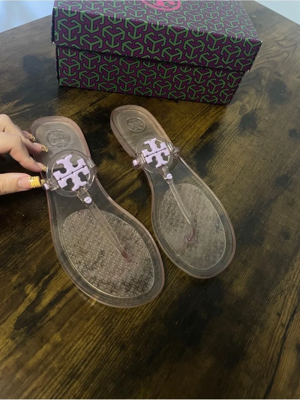 Tory Burch lilac Mini Miller jelly thong sandal
